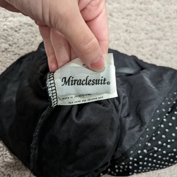 Miraclesuit Black with White Polkadots Tankini Size 12D - Picture 4 of 6